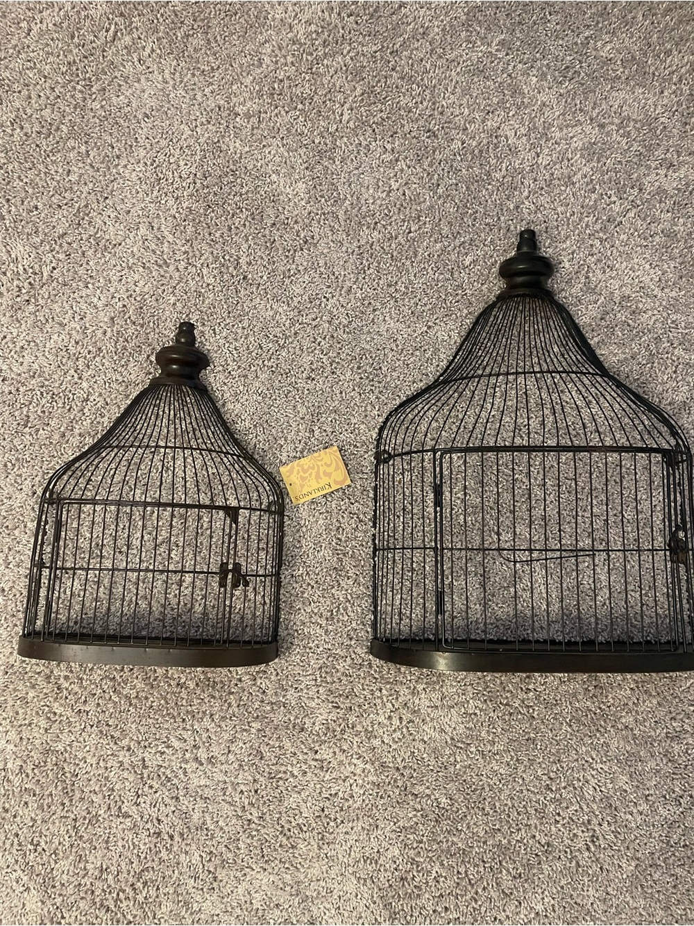 NWT Kirkland’s Black Metal Decorative Birdcage Set of 2